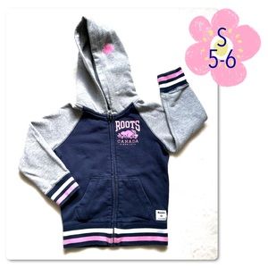 Roots Hooded Girls Zip Sweatshirt Size S/5-6